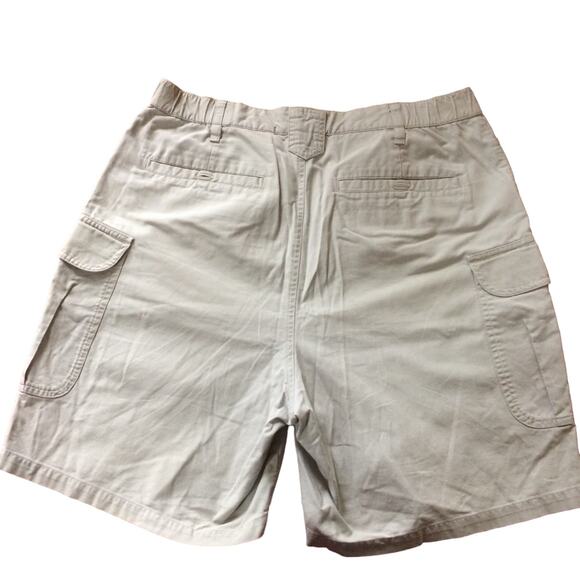 COLUMBIA Men's Size 34 Khaki Cargo Shorts Elastic at Waist Sides Tan - Picture 6 of 6
